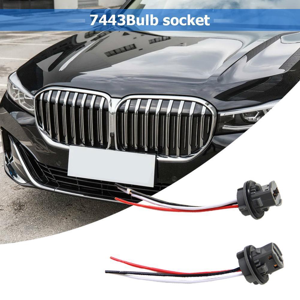 2pcs T20 7443 Car Bulb Holder Lamp Socket Adapter LED Side Light Connector