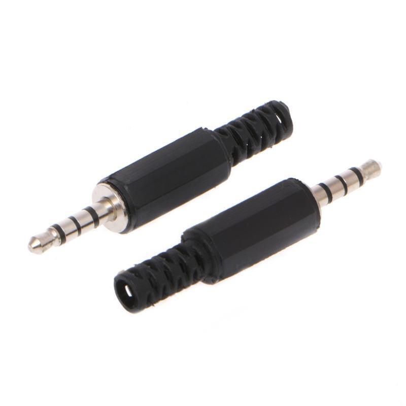 10 Pcs 3.5mm 1/8" Jack 4 Pole Stereo Audio Male Plug Cable Connector DIY