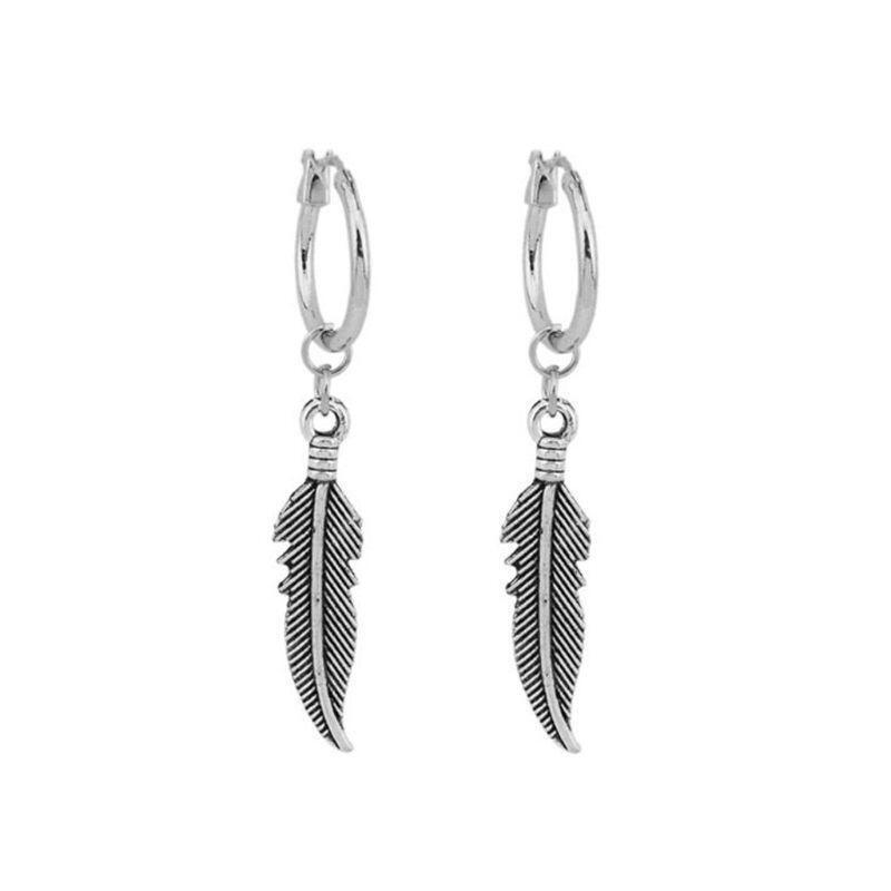 Classic Feather Leaves Pendant Drop Hoop Earrings Fashion Jewelry Ornament Gifts
