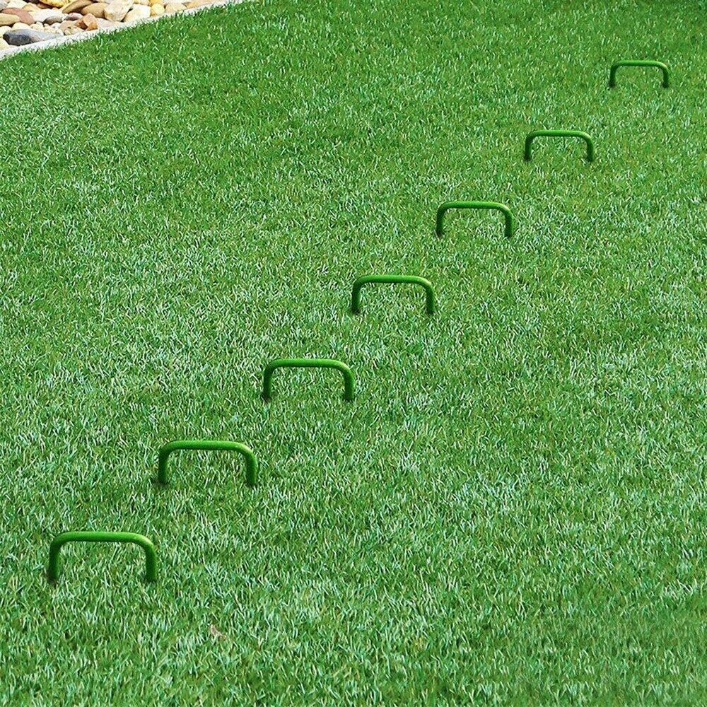 Spray Green Lawn Turf Fixing Nails U-shaped Ground Nails Turf Pegs Lawn Nails
