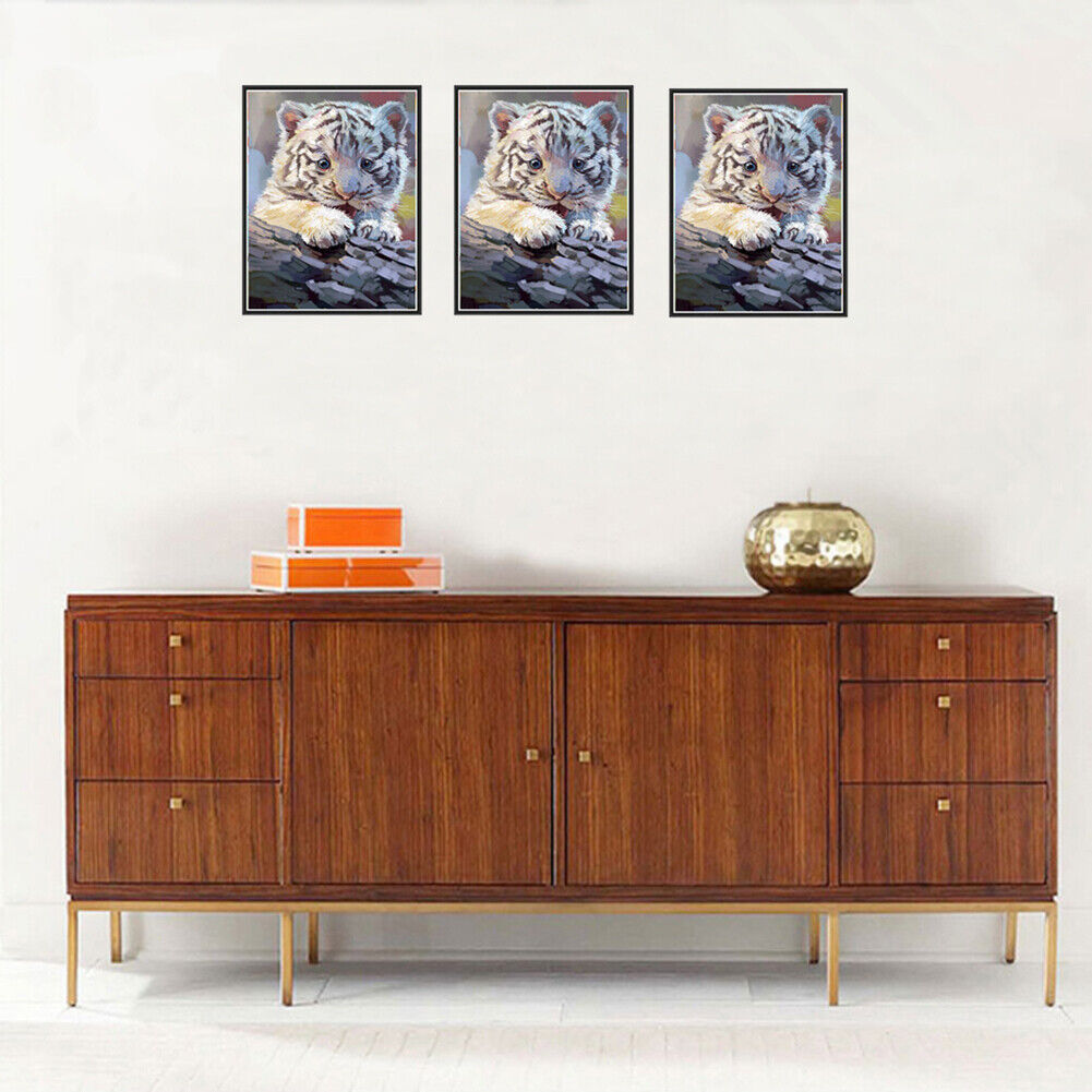 5D DIY Diamond Painting Baby Tiger Cross Stitch Embroidery Craft Mosaic Kit