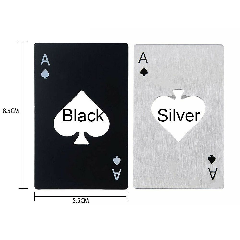 Pocket Tool Beer Cap Multifunction Playing Card EDC Ace of Spades Bottle Opener