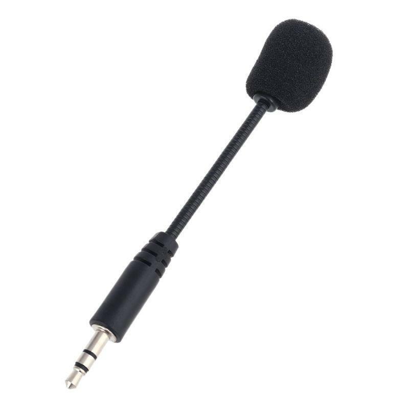 2pcs Headset 3.5mm Microphone Bendable Gaming Mic For Smart Phone PC Recording