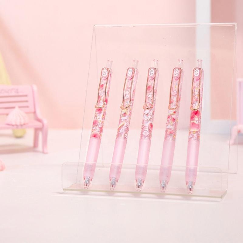 6PCS 0.5mm Retractable Gel Pen 0.5mm Fine Point Flexible Pocket Clip for Writing