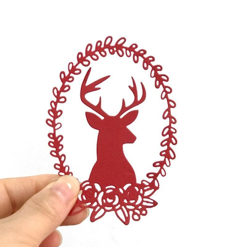 Christmas Deer Wreath Metal Cutting Dies Stencil DIY Scrapbooking Album Paper