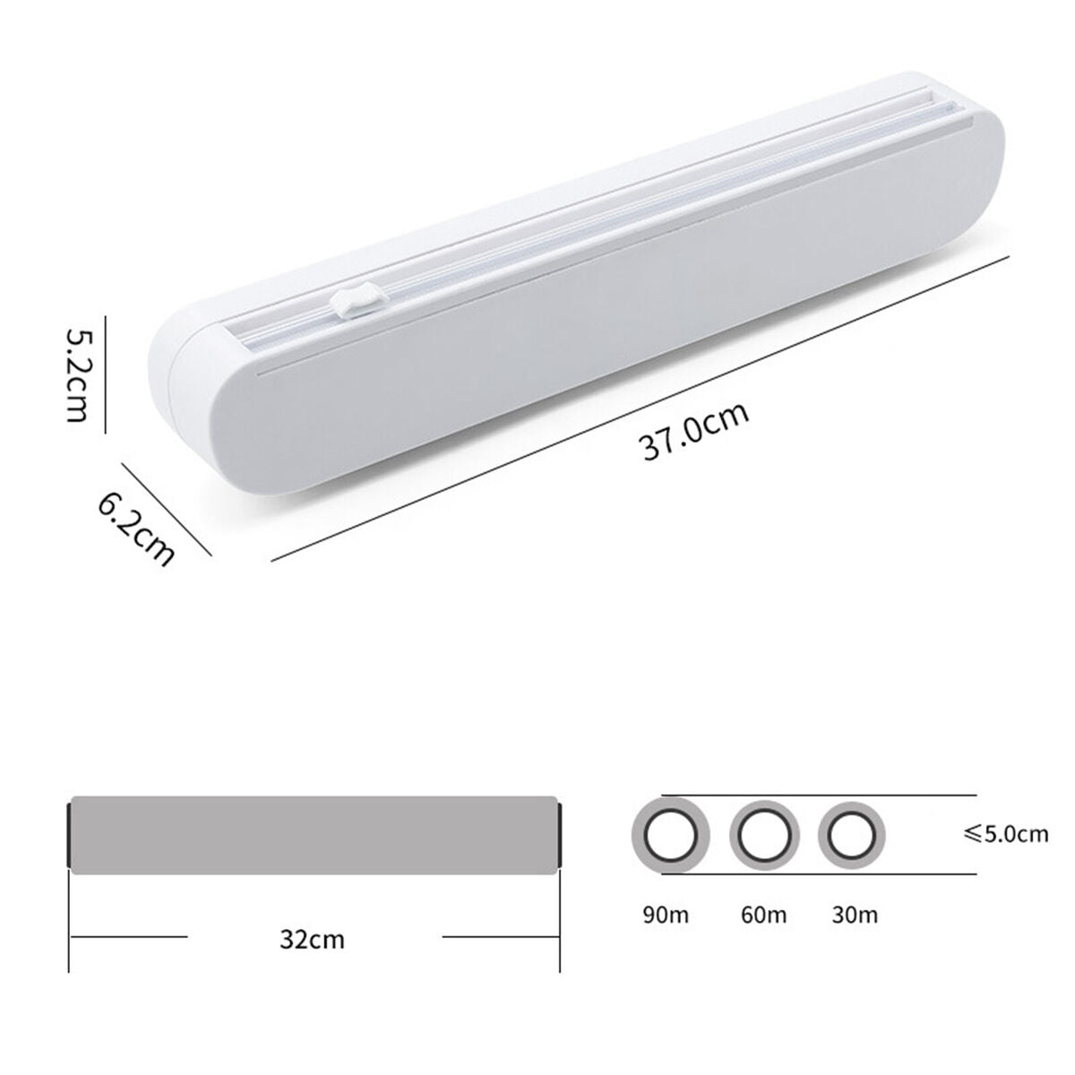 Reusable Cutter  Cling  Plastic Paper Dispenser with Slide