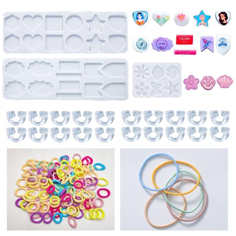 Colorful Braided Wristband with Silicone Mold Star Heart Shape Mold DIY Craft