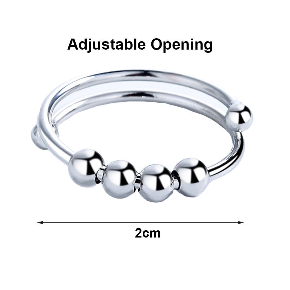 Anti Stress Rotate Freely Anxiety Ring Beaded Jewelry Fidget Beads Rings