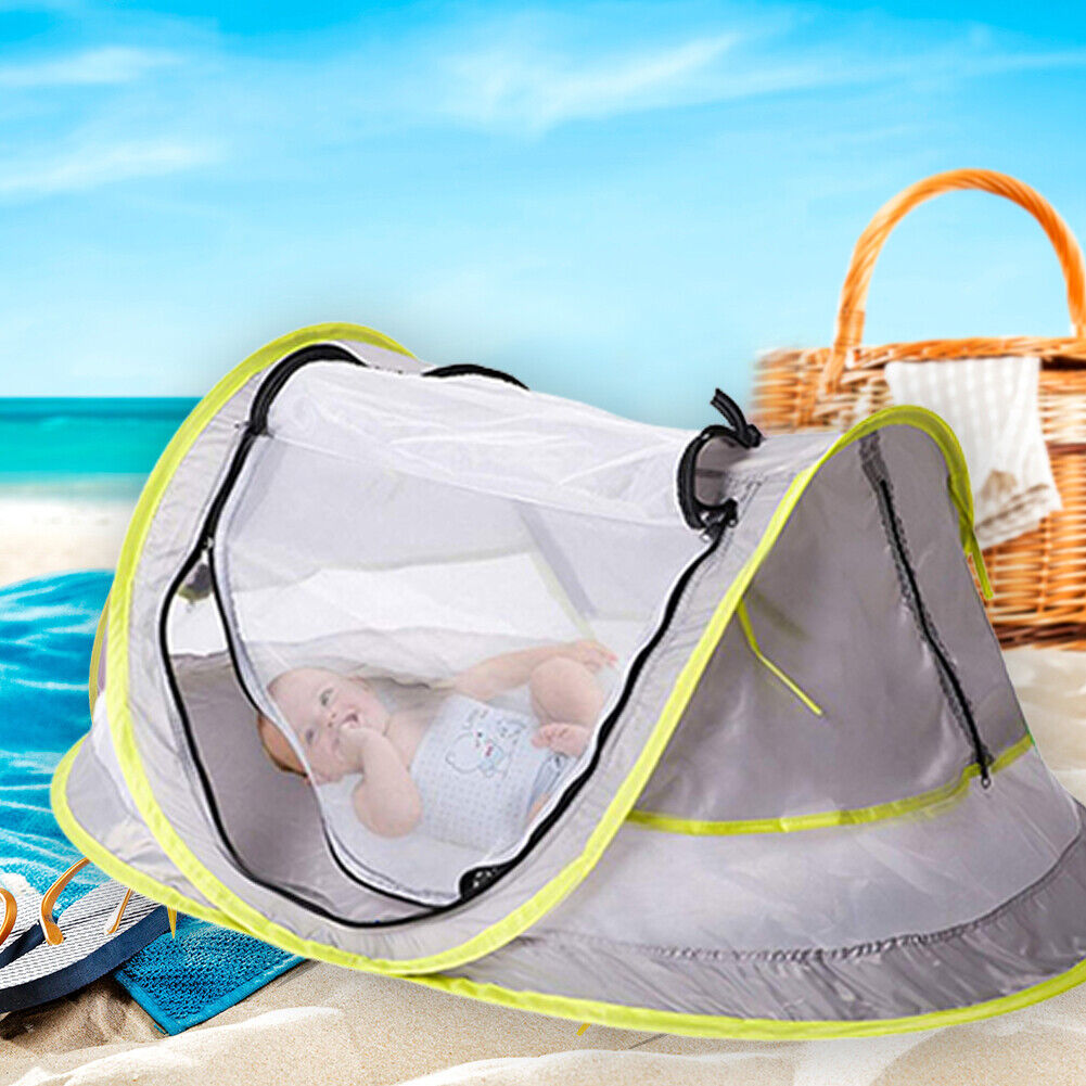 Folding Kids/Baby Beach Tent Mini Breathable Zippers Mosquito Net Playhouse