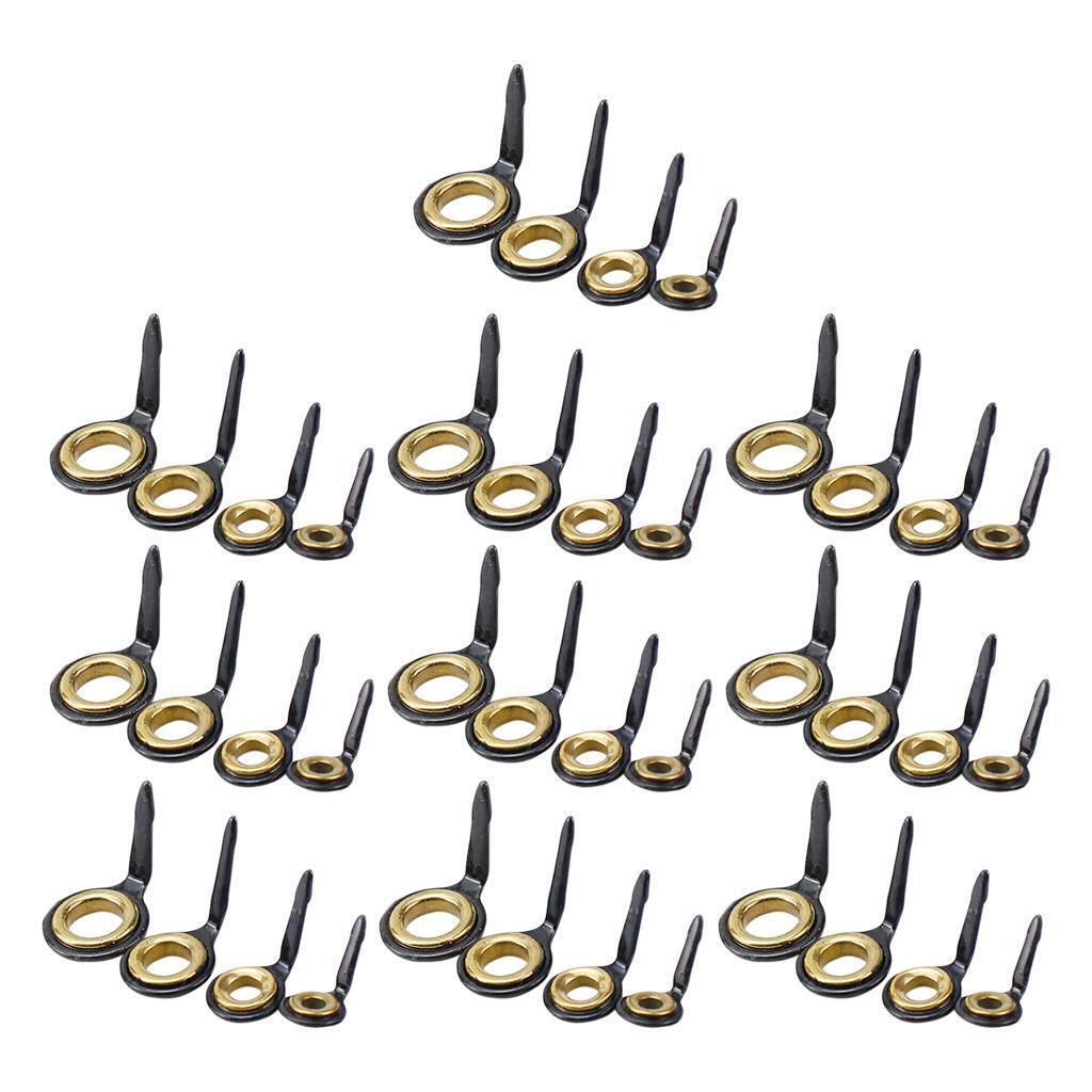 40 Pcs Stainless Steel Fishing Rod Guide Repair Kit Single leg Eye Ring