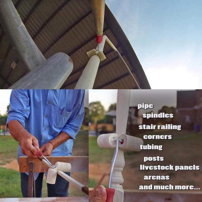 Paint Double Sided Roller Kit for Household Railings Brush Spraying Pipes Fences
