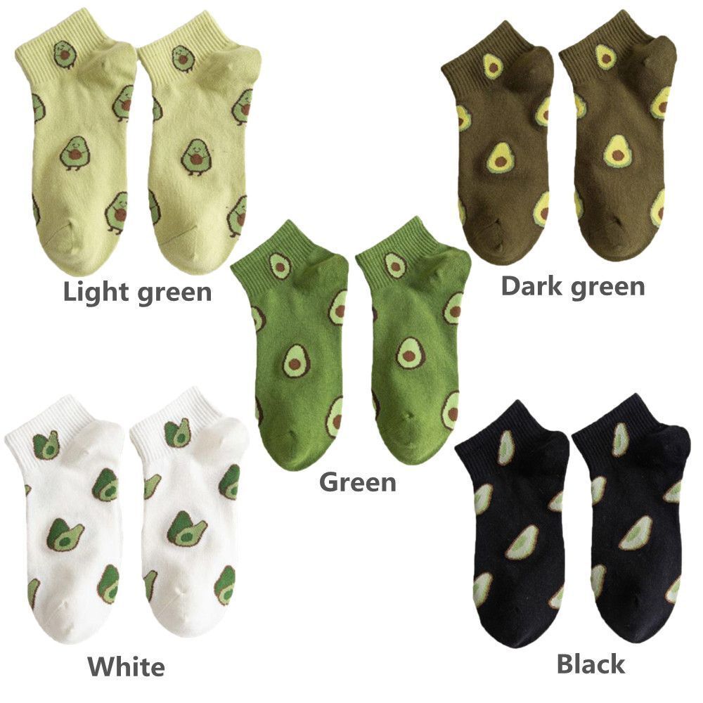 Soft Cotton Casual Summer Boat Socks Fruit Avocado Short Ankle Socks Women Man