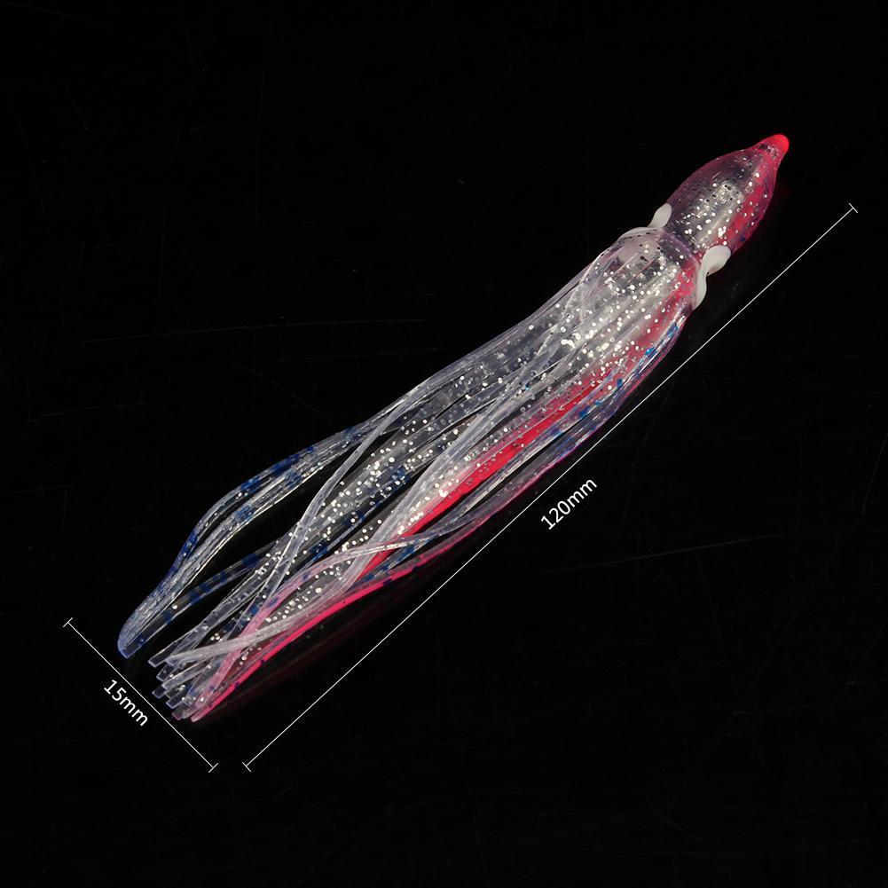 4g/12cm Soft Octopus Fishing Lure Hollow Squid Skirt Bait Fishing Tackle