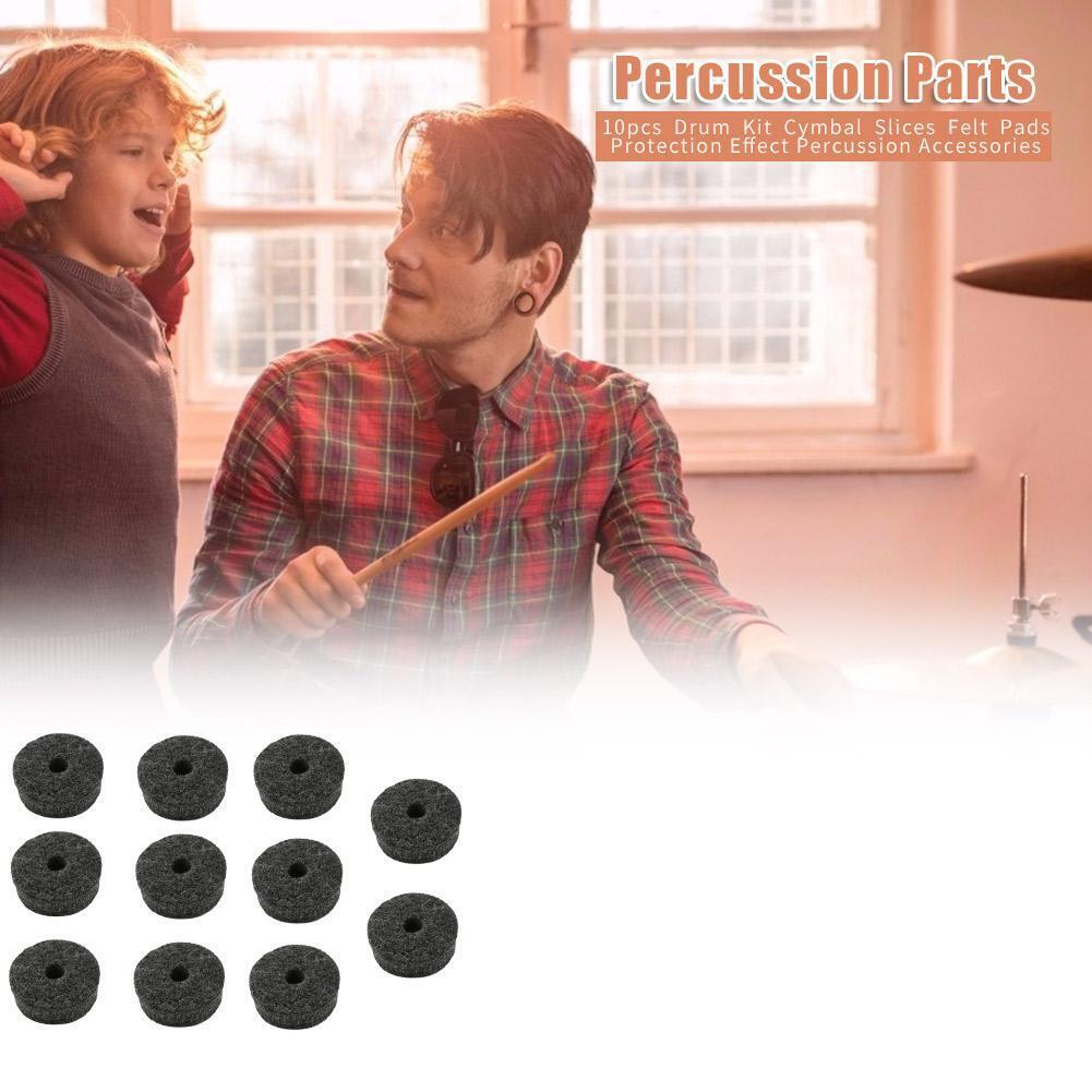 10pcs Drum Kit Cymbal Felt Pads Drum Slices Felt Protection Percussion Part