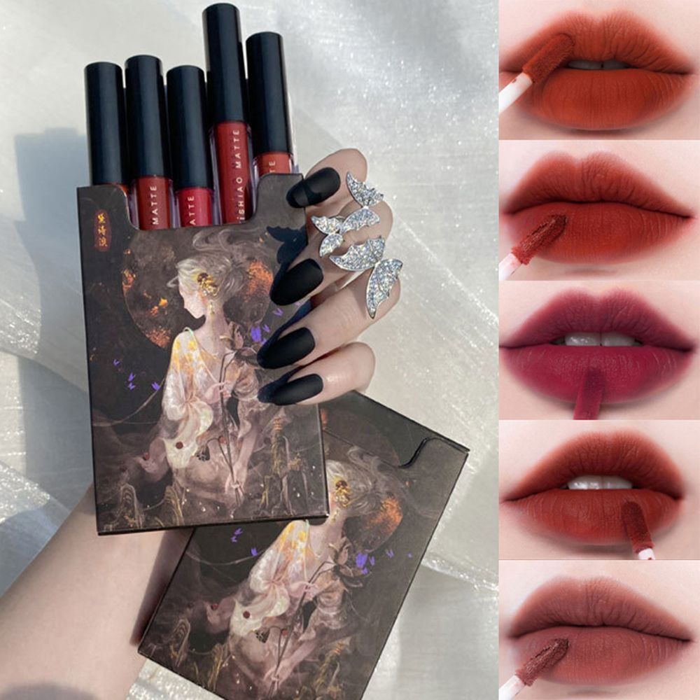 Lip Gloss Lips Makeup Velvet Lipstick Lipstick Matte 5pcs Set Lip Glaze