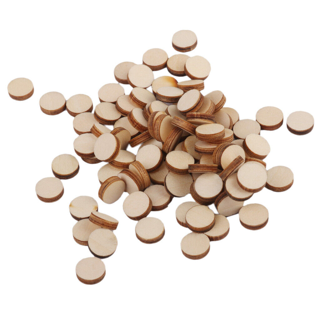 200 Pieces Assorted Round Disc Unfinished  Cutout Circles  Crafts