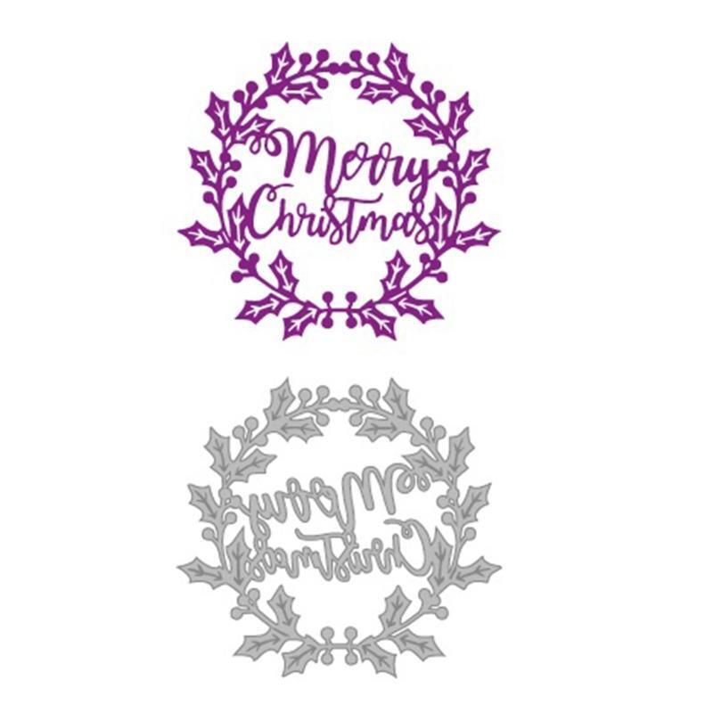 Merry Christmas Garland Metal Cutting Dies Stencil DIY Scrapbooking Album Paper
