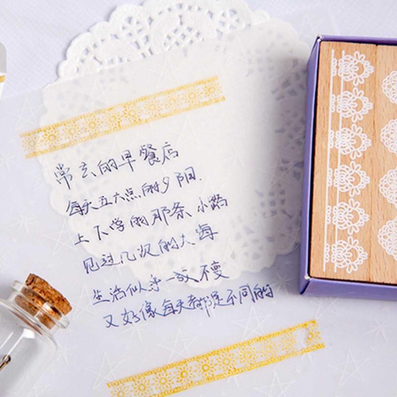 Lace Flower Style Wood Rubber Stamps DIY Diary Scrapbook Stamps for Students 10X