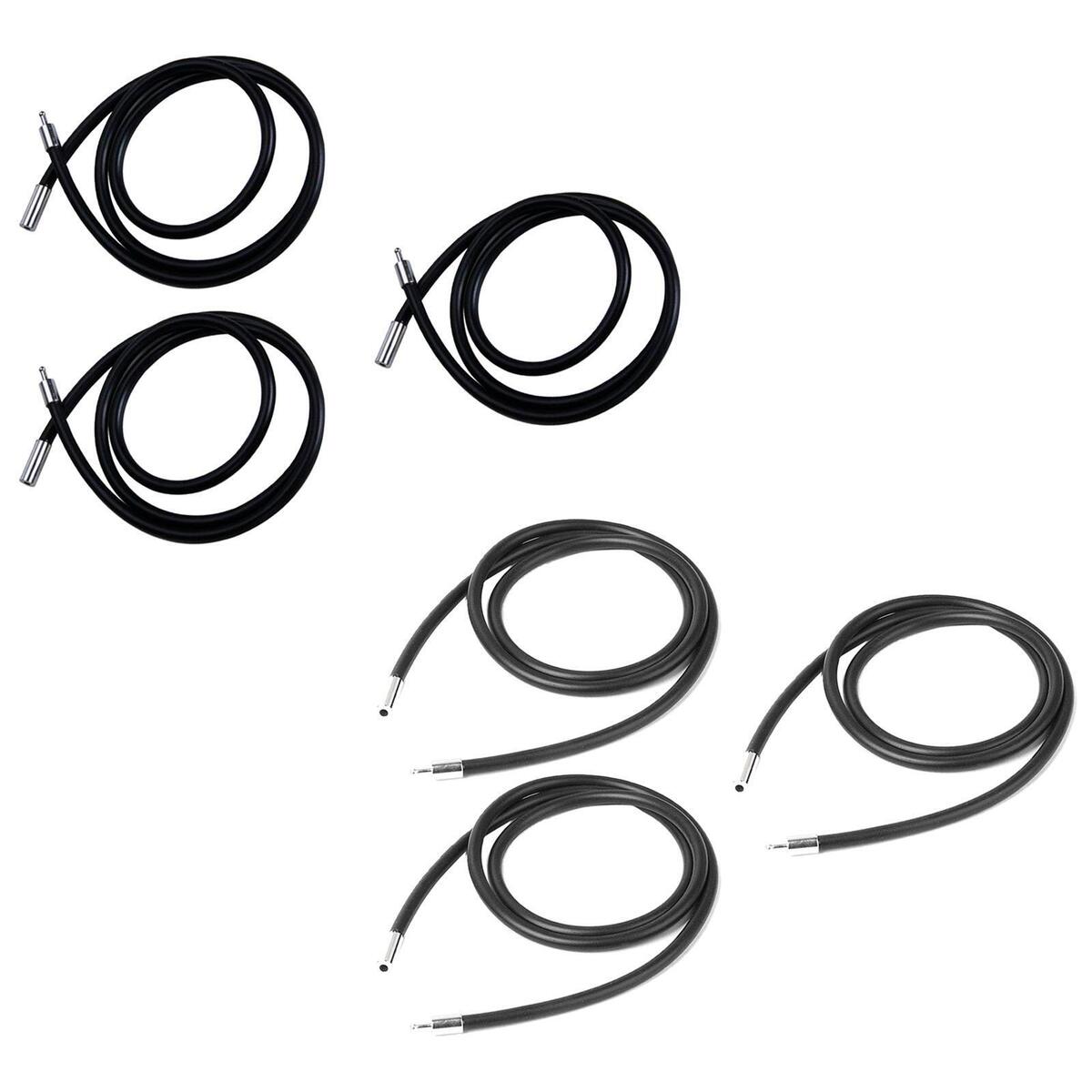 6pcs Rubber Cord Rope Necklace Chain with Stainless Steel End Clasp