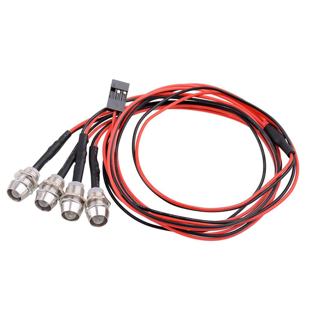 4pcs 70cm 5mm 4 LED Lights Kits for 1/12 1/18 1/10 1/8 Axial Scx10 RC Cars