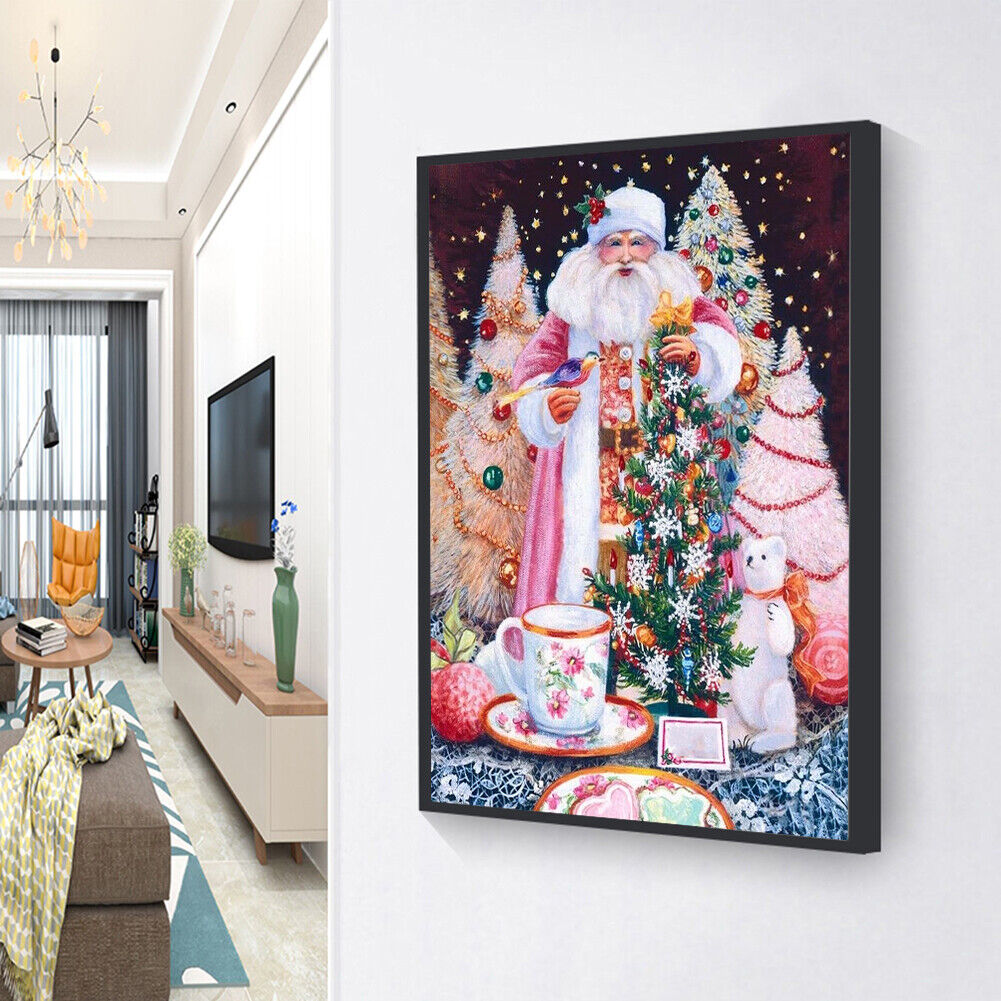 Diamond Picture Mosaic 5D DIY Drill Santa Claus Painting Round Full Kit