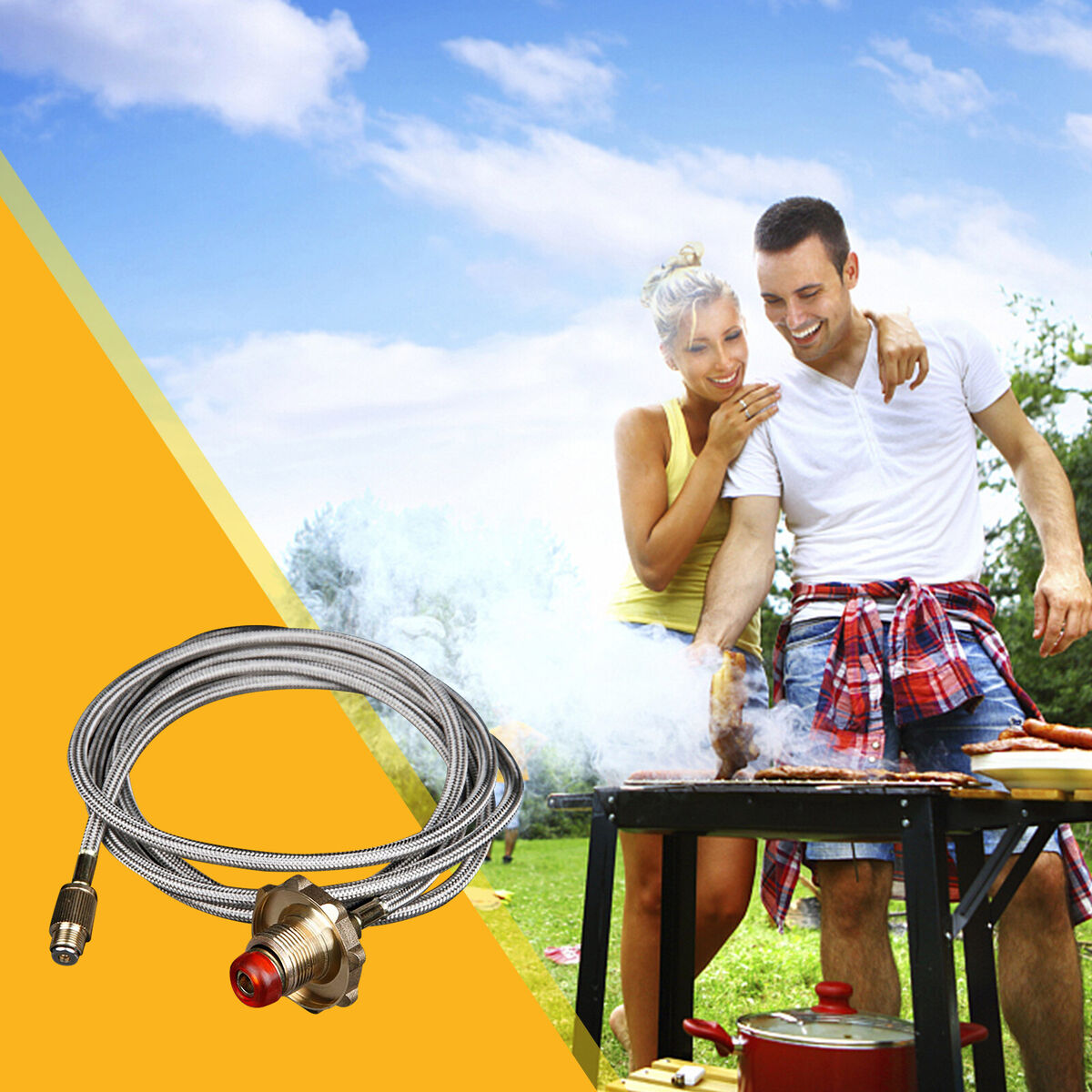 Flat Gas Cylinder Coupler LPG Flat Can Connector Camping Gas Stove Adapter