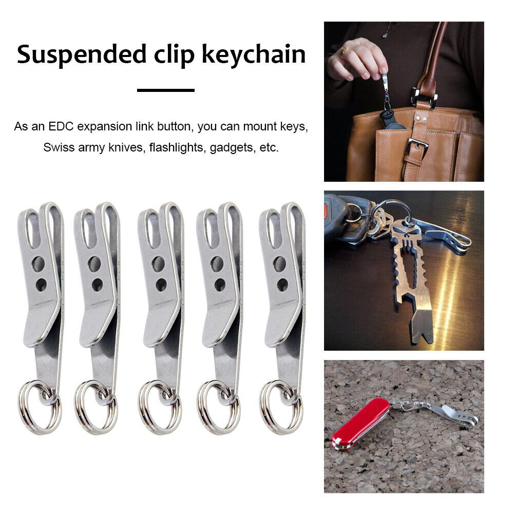 5pcs EDC Bag Suspension Clip with Key Ring Carabiner Outdoor Quicklink Tool