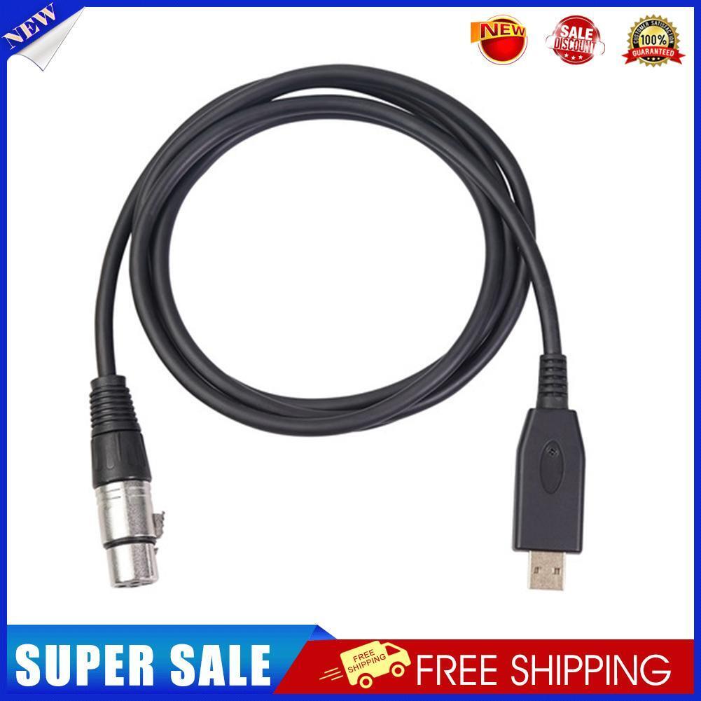 USB Microphone Cable USB Male to 3-Pin XLR Female Audio Cable Adapter (2m)