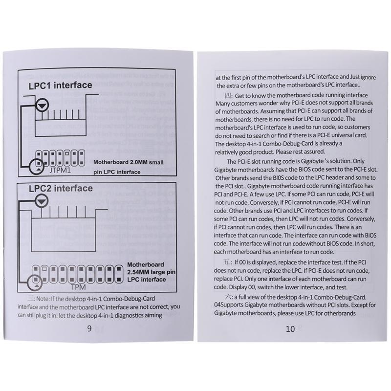 Multi Use Detect Tool PCI-E LPC PCI-E mini 4 in1 Diagnostic Card Test Accessory