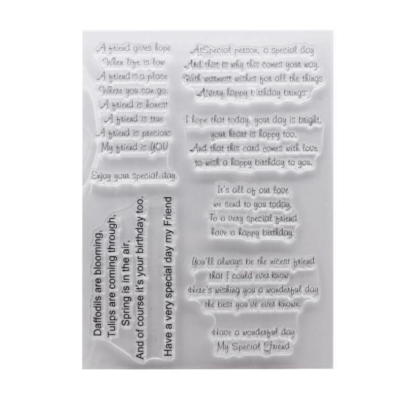 Friend Blessing Silicone Clear Seal Stamp DIY Scrapbooking Embossing Photo Album