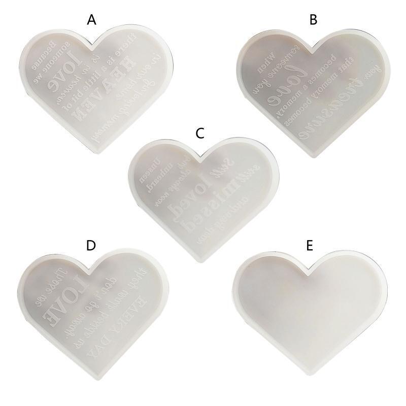 5Pcs Geometry Mirror Love Photo Frame Epoxy Mold for DIY Craft Decorative Mould