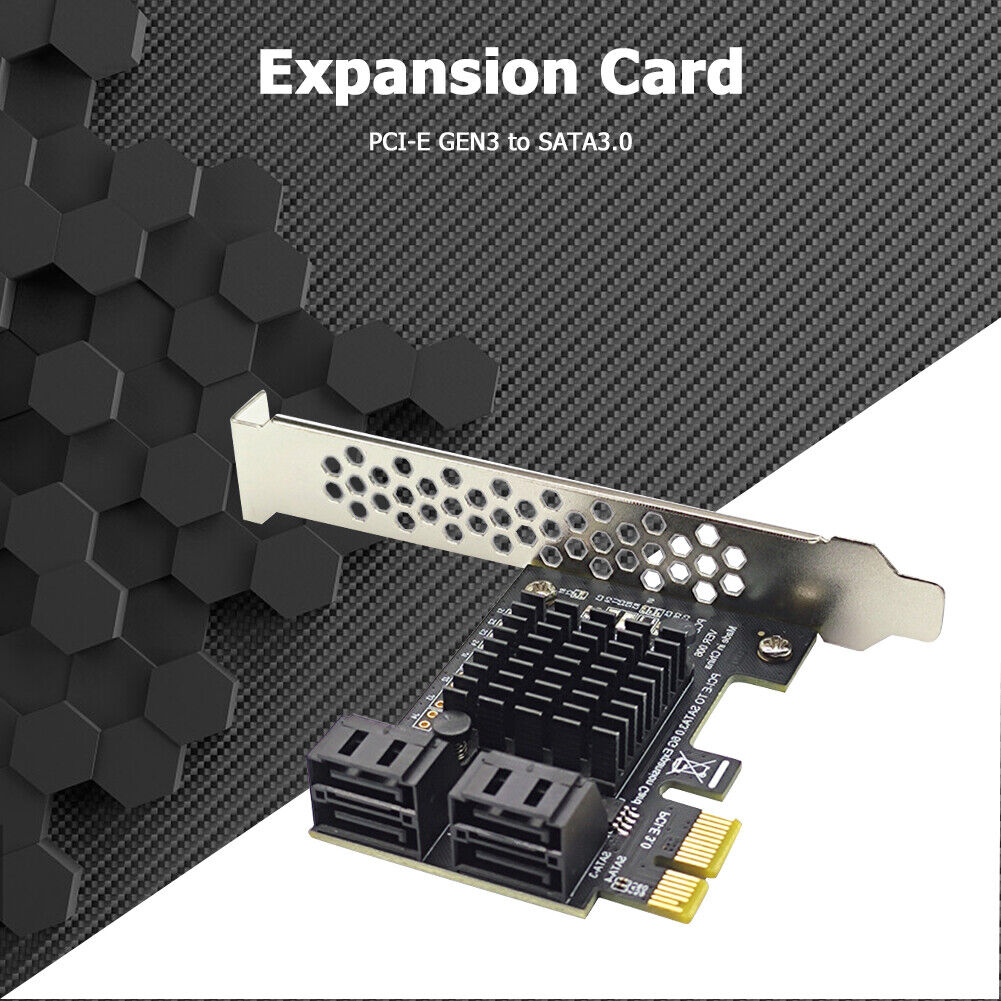 4 Port SATA PCIe Expansion Card 6Gbps SATA to PCI-e 1X 4X Hard Disk Adapter