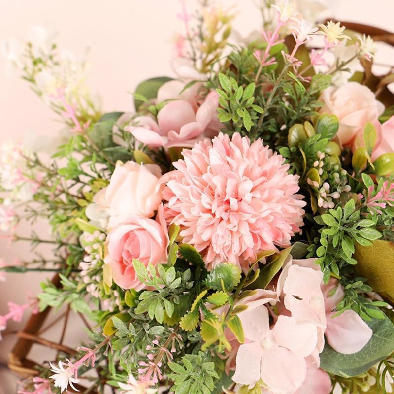 Spring Heart-shape Wreath Vine Flowers Design Indoor Outdoor Summer Decoration