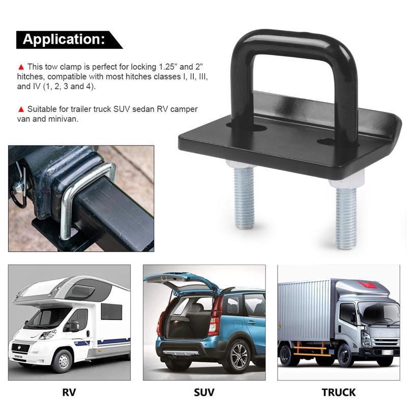 Heavy Duty Hitch Tightener For 1.25/2 Inch Tow Trailer Hitches U Bolt Stabilizer