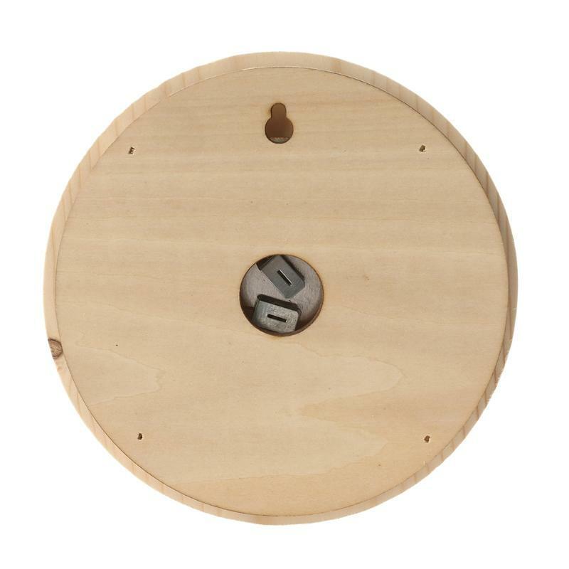 Solid Wood Grain Hygrothermograph Round Thermometer & Hygrometer Sauna Room Use