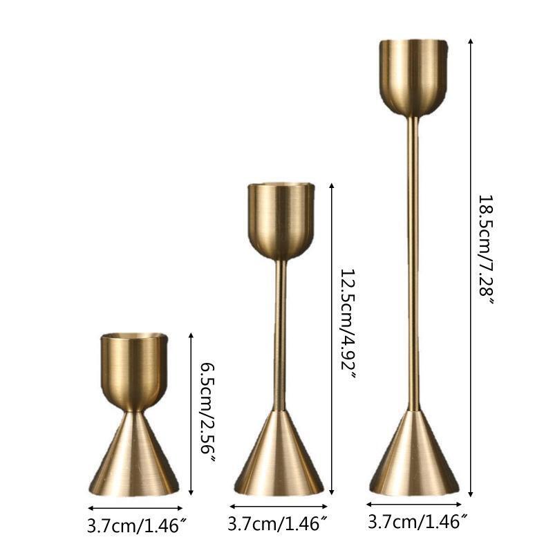 Metal Candle Holders 3pcs/set Wrought Iron Candlestick Cup Stand Holder