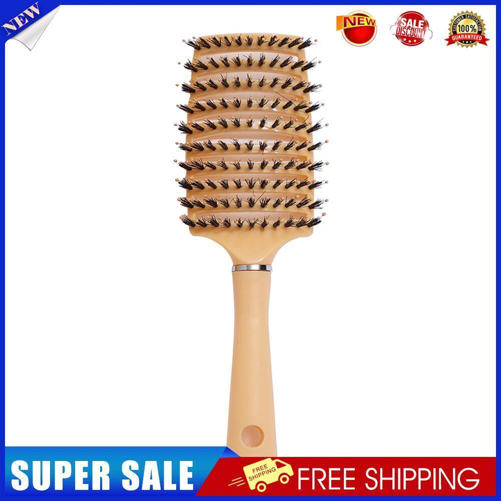 Scalp Massage Comb Bristle Women Curly Hair Detangle Brush Salon (Orange)