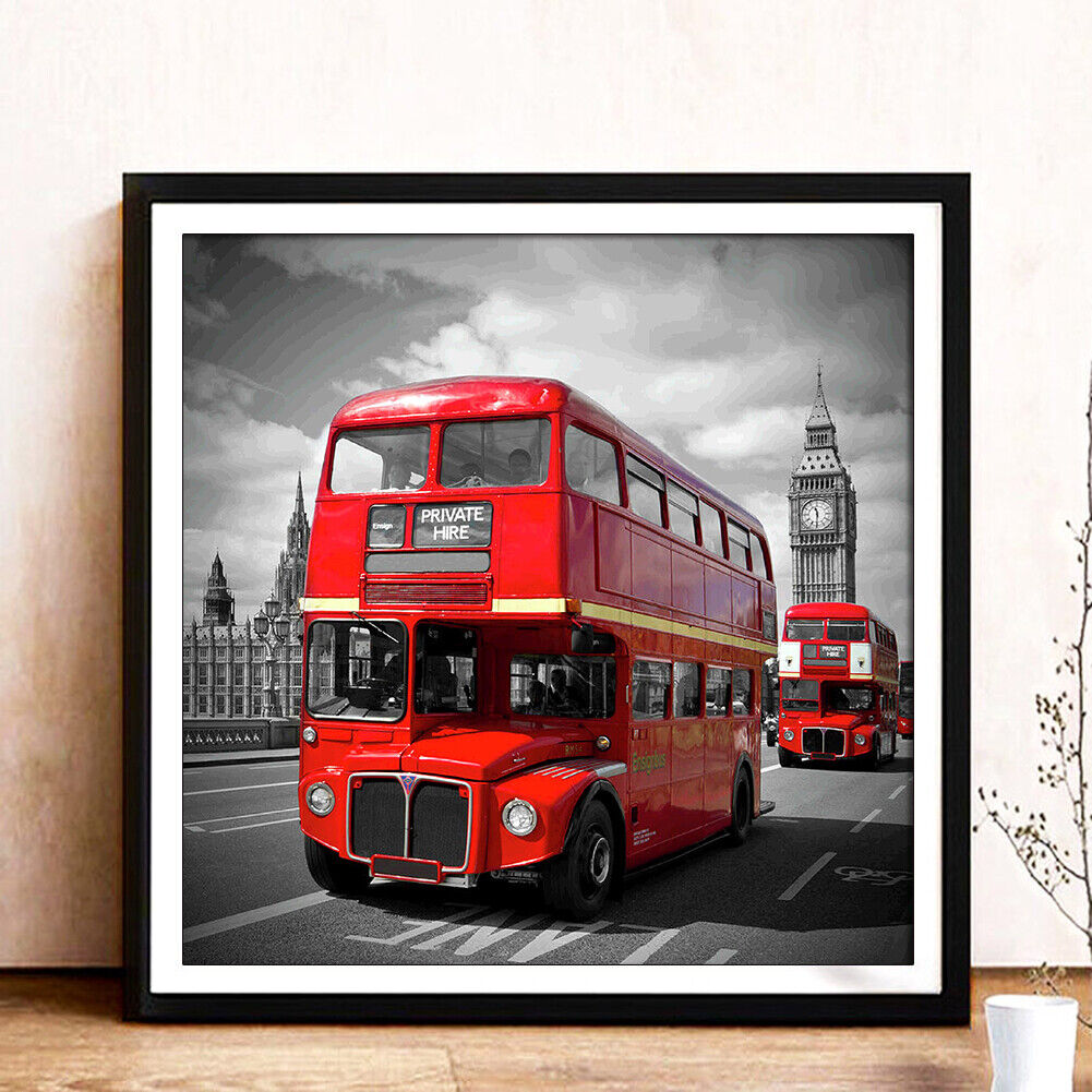 5D Double-Decker Bus Mosaic Home Decor Full Drill Diamond Painting Bead Art