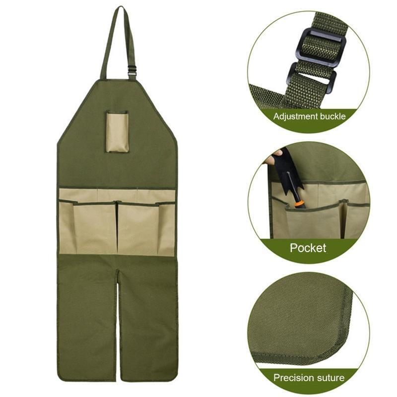 Oxford Cloth Gardening Apron with Multi Pockets Leg Protect Waterproof