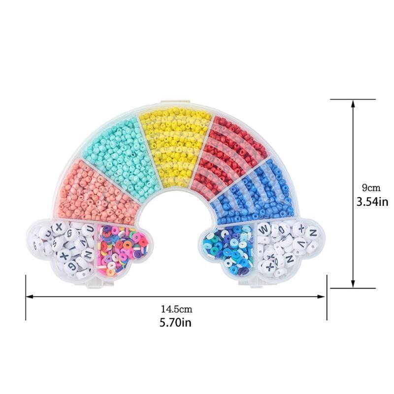 Rainbow Boxed Acrylic Beads Kit Assorted DIY Beads Mixed Suit Beaded Material
