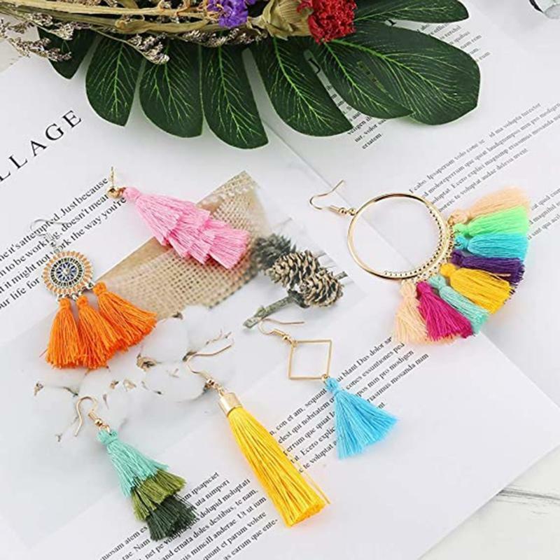 20 Pairs Fashion Colorful Earrings Set With Tassel Earrings Or Bohemian