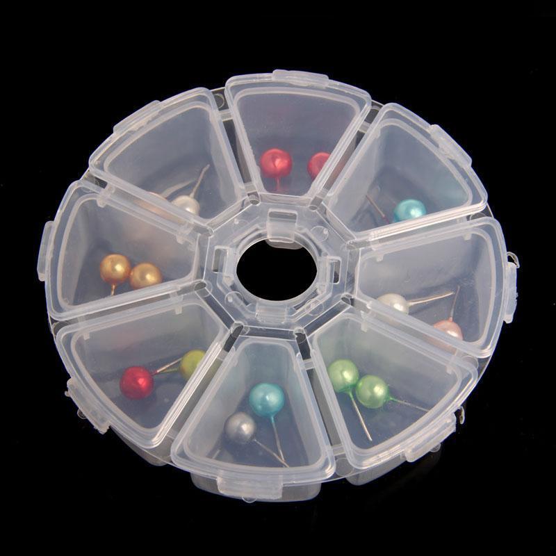 Transparent Plastic Jewelry Organizer Box 8 Divider Grid Compartment Case