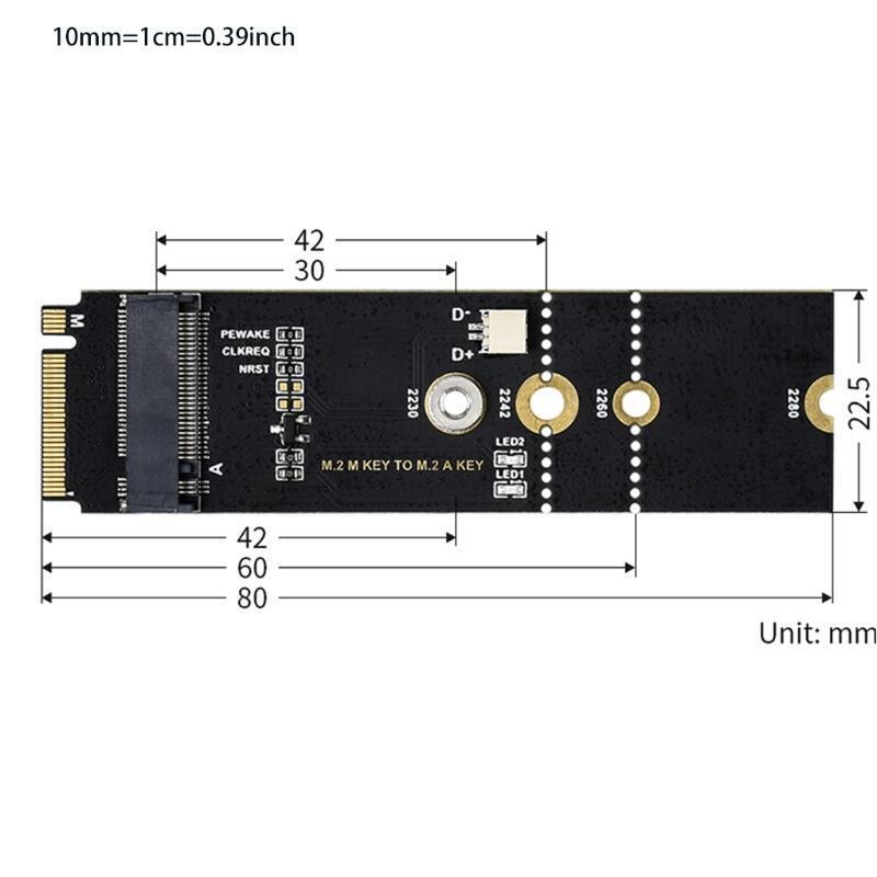 PCI-E PCI Express M Key to A Key Connector Supports 2230 2242 2260 2280 M.2 SSD