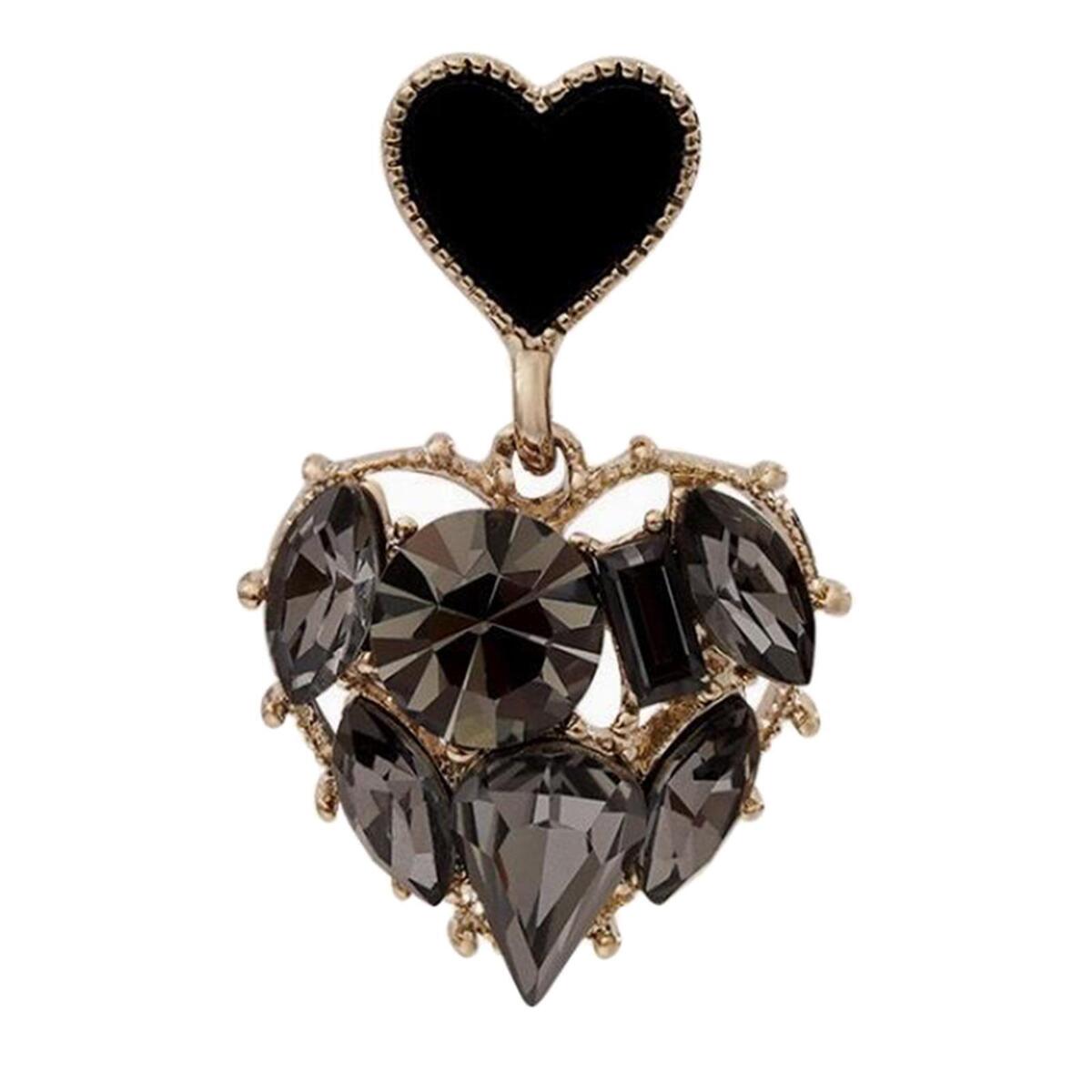 heart Stud Earrings Rhinestone 925 Alloy Jewelry Comfortable Bling Heart Stud