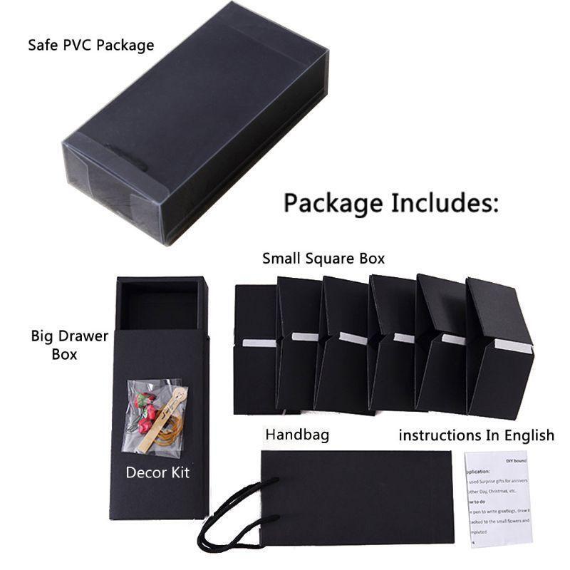 Black Pops Up Explosion Box DIY Gift Box Photo Album Scrapbook Jump Present Book