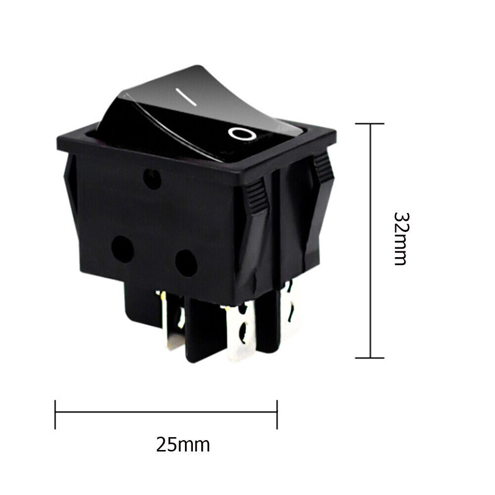 Rocker Switch Power Switch 2-Level 4-Pin Without Light AC125-250V (Black)