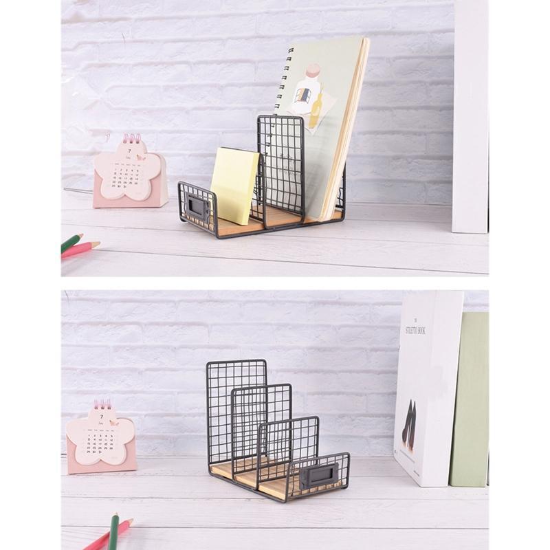 Multifunctional File Storage Holder for Office Tabletop Notebook Organizer Stand