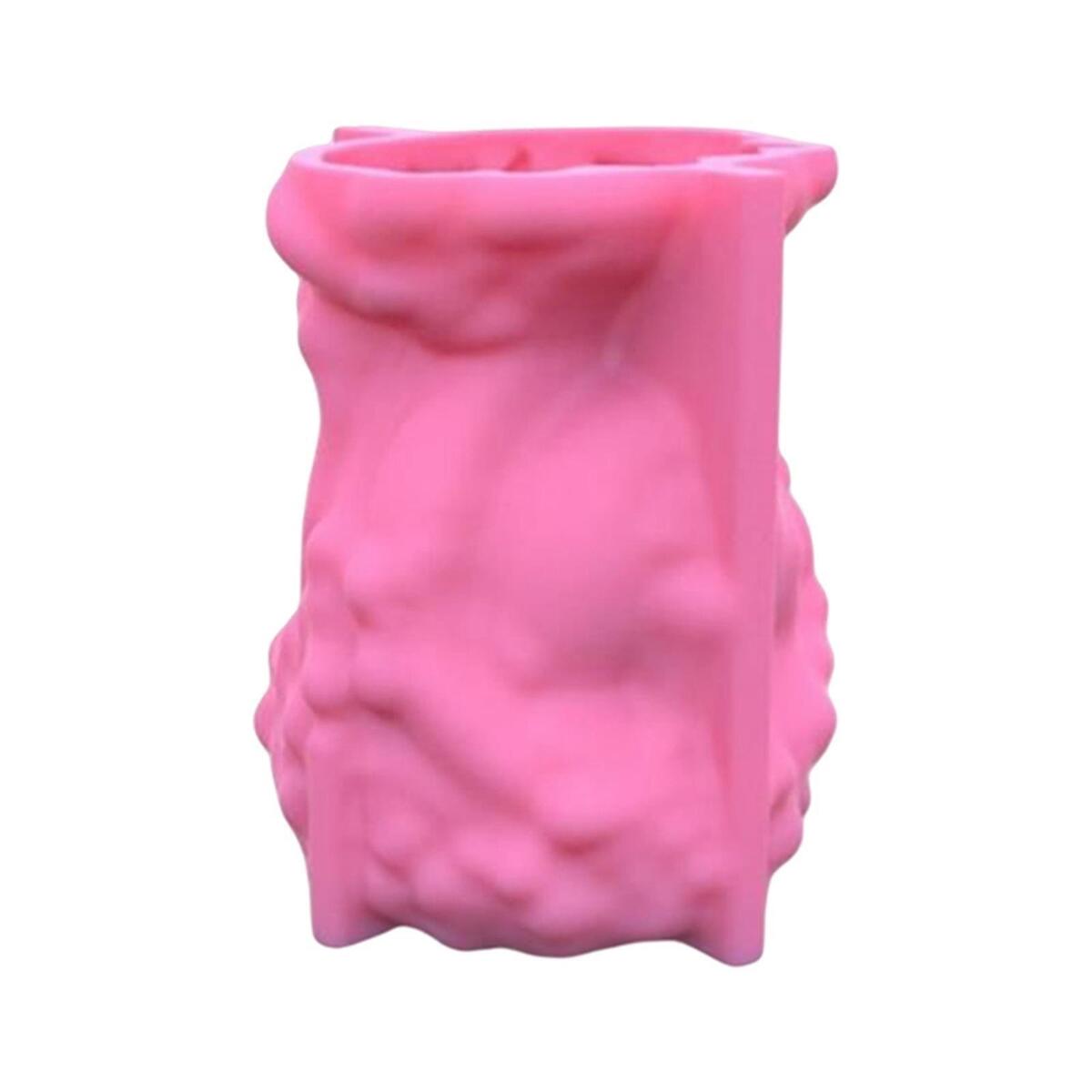 2Pcs Girl Face Flower Pot Silicone Mold Plaster Flowerpot Planter DIY Mould