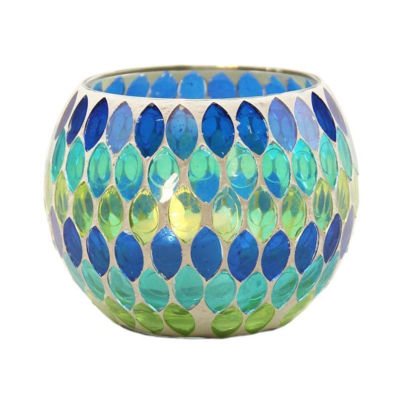 Glass Candlestick  Colorful Glass Tree Leaves Candlelight Candle Holder Stand