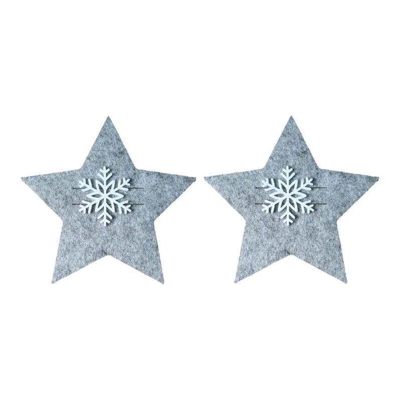 4 Pcs Five Pointed Star Tableware Covers for Christmas New Year Party Decoration